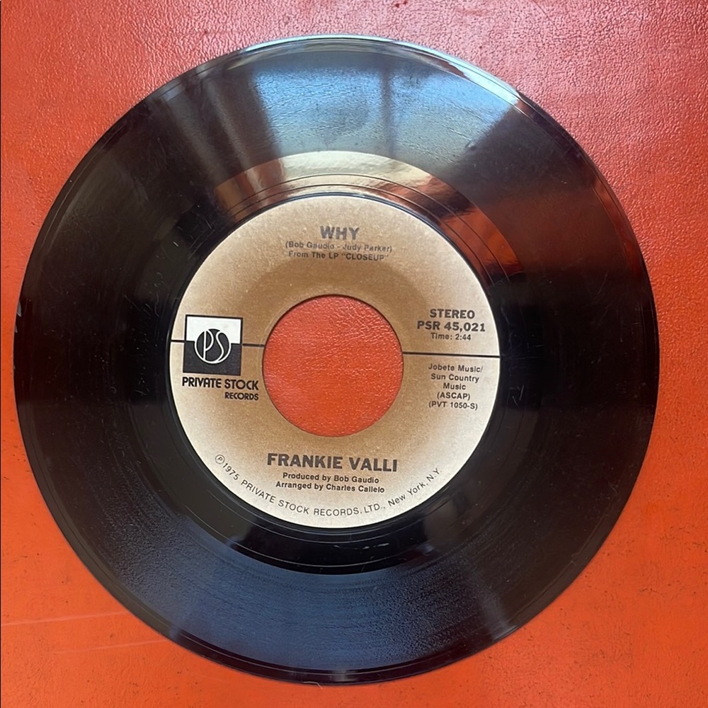 Frankie Valli Vinyl Record 45 rpm
